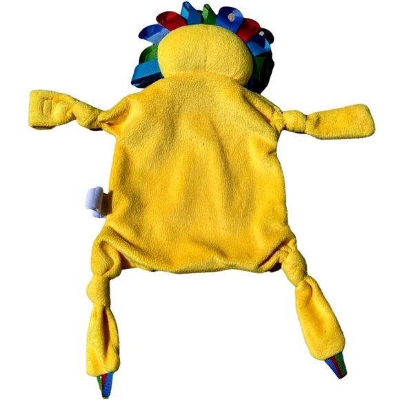 Mud Pie Lion Lovey Security Blanket Paci Holder Primary Colors Cuddler Soother - Picture 4 of 7